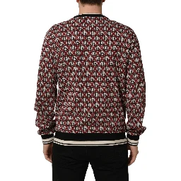 Red Logo Cotton Jacquard Sweatshirt Sweater