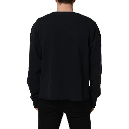 Dark Blue Logo Cotton Sweatshirt Sweater