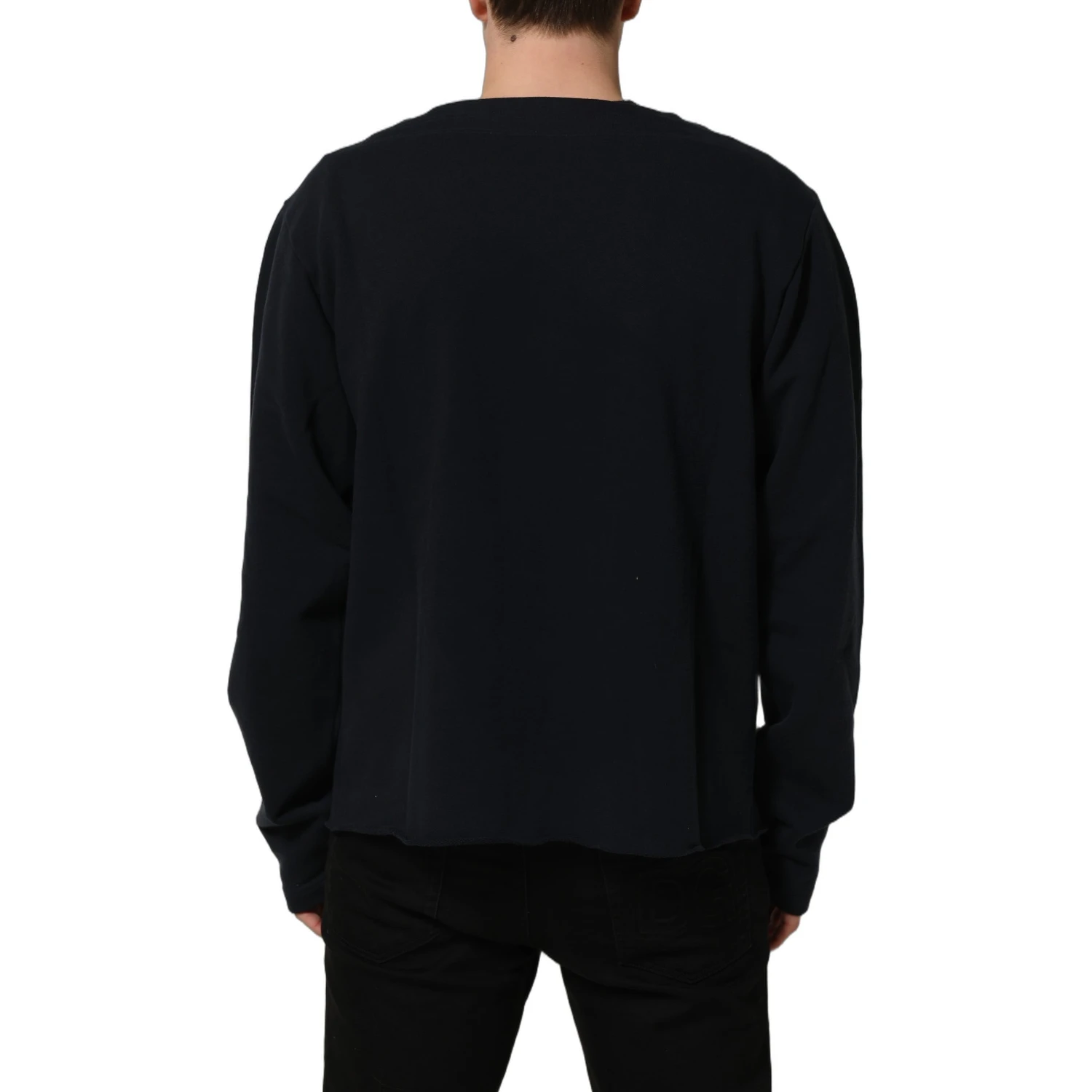 Dark Blue Logo Cotton Sweatshirt Sweater