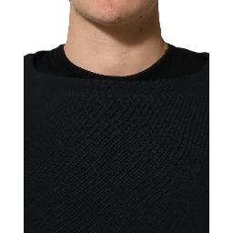 Dark Blue Logo Cotton Sweatshirt Sweater