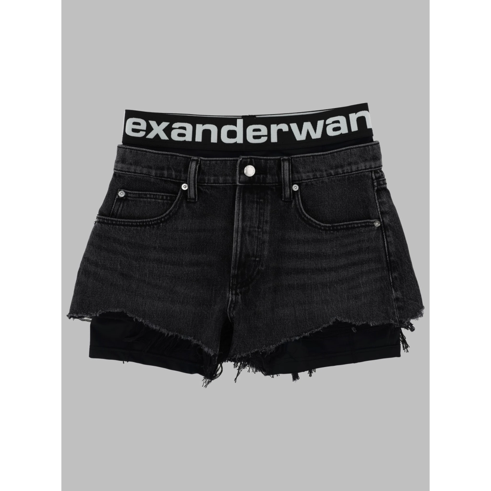 SHORTS IN DENIM CON LOGO