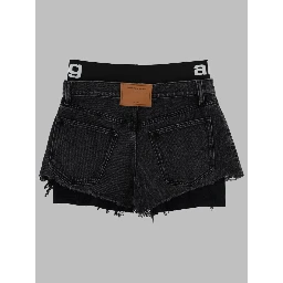 SHORTS IN DENIM CON LOGO