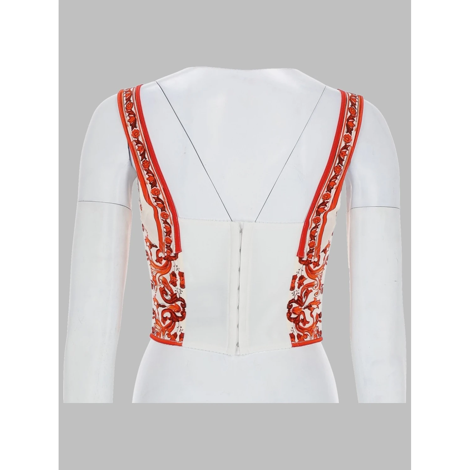 TOP BUSTIER IN CHARMEUSE STAMPA MAIOLICA