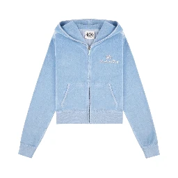JUICY SCRIPT VELOUR ZIP HOODIE