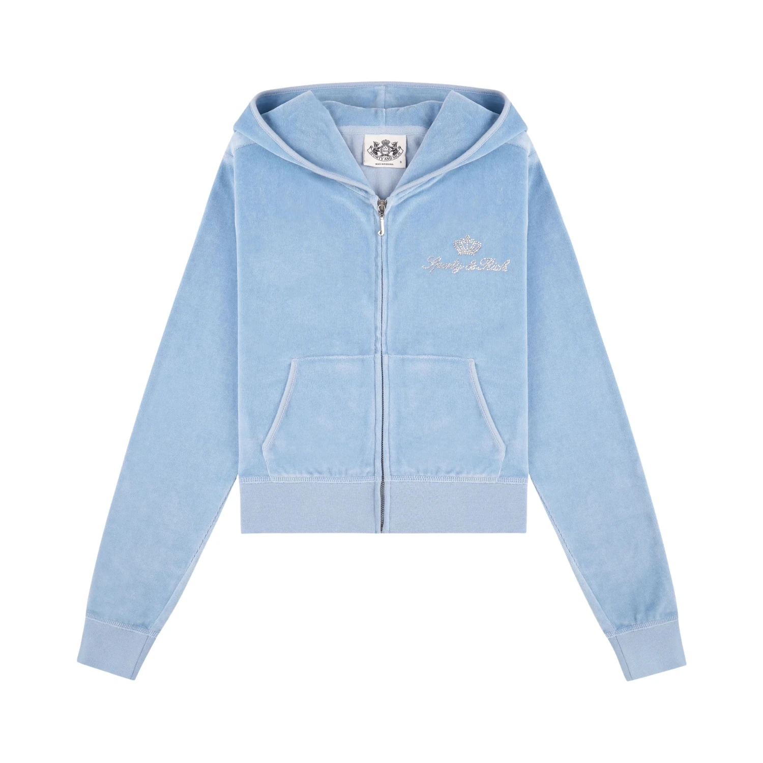 JUICY SCRIPT VELOUR ZIP HOODIE