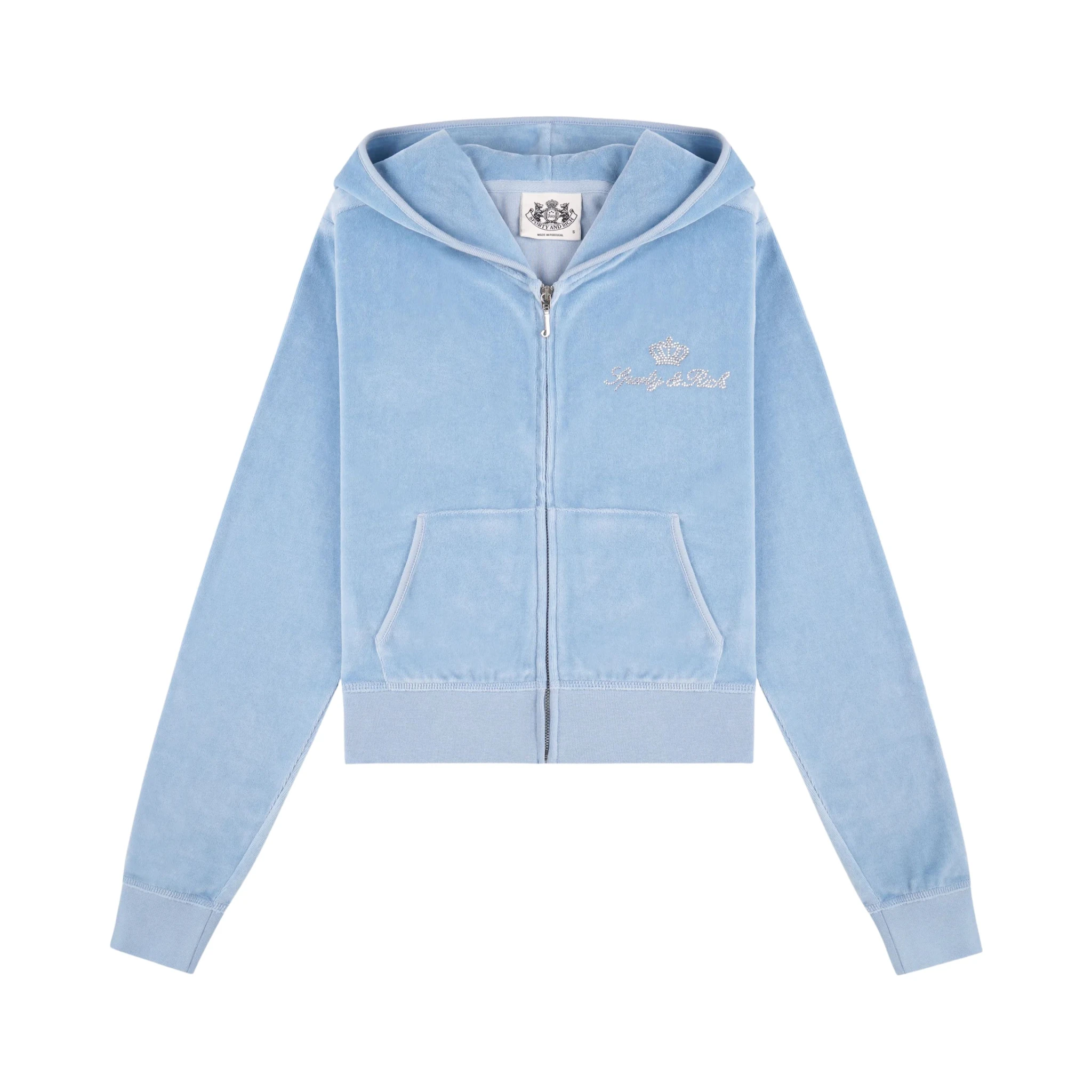 JUICY SCRIPT VELOUR ZIP HOODIE