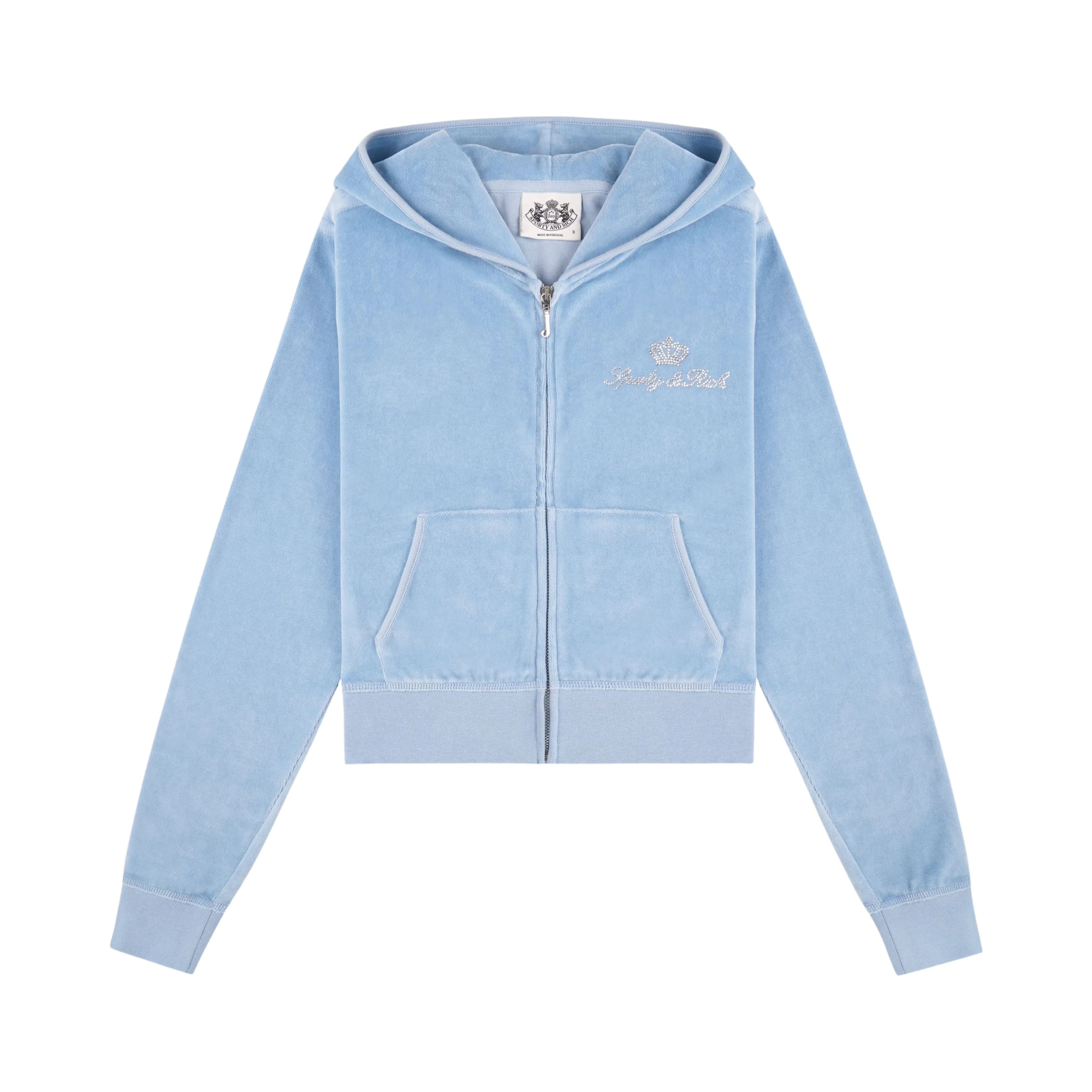 JUICY SCRIPT VELOUR ZIP HOODIE