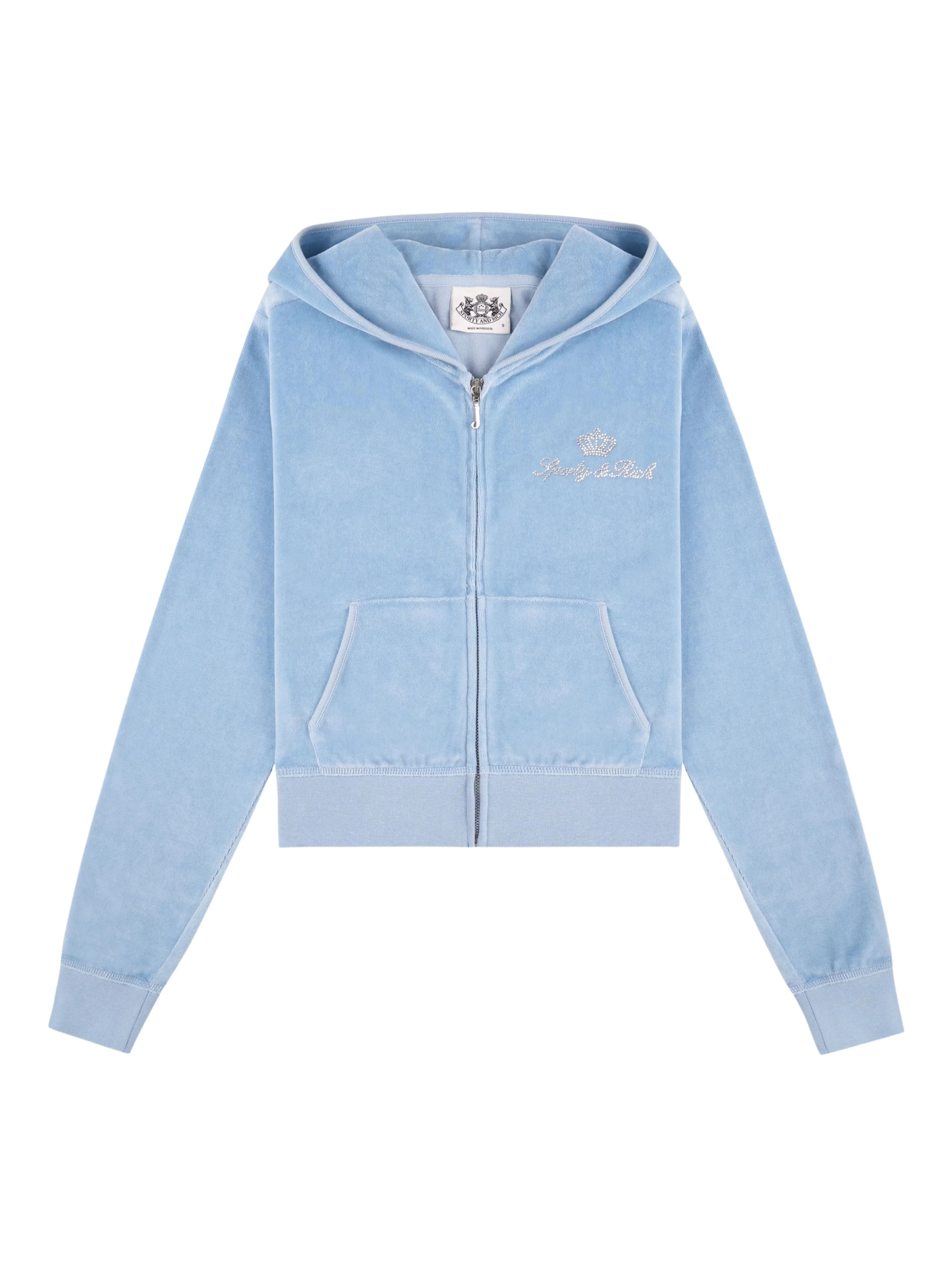 JUICY SCRIPT VELOUR ZIP HOODIE