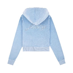 JUICY SCRIPT VELOUR ZIP HOODIE