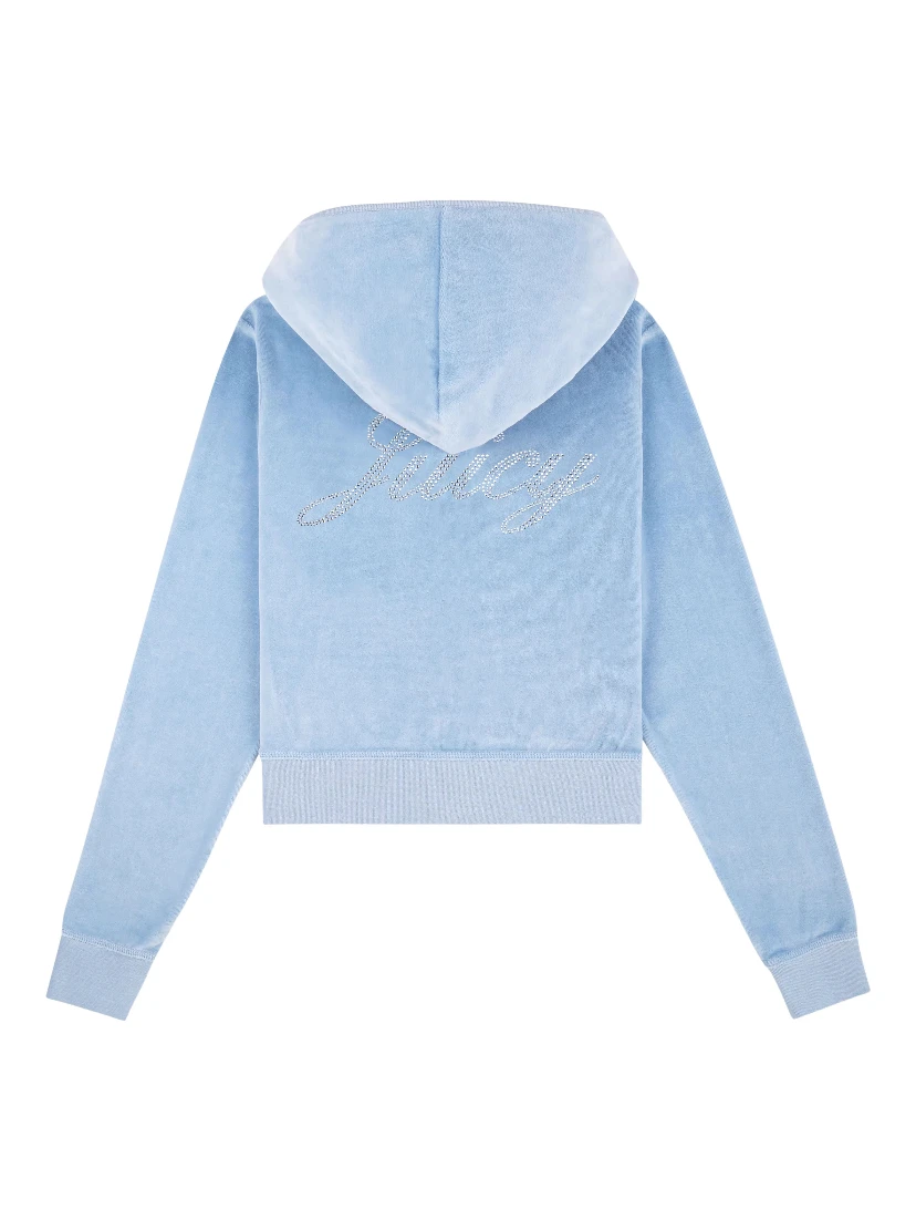 JUICY SCRIPT VELOUR ZIP HOODIE