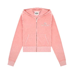 JUICY SCRIPT VELOUR ZIP HOODIE
