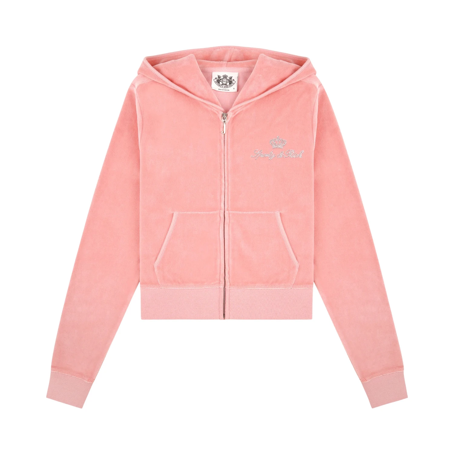 JUICY SCRIPT VELOUR ZIP HOODIE