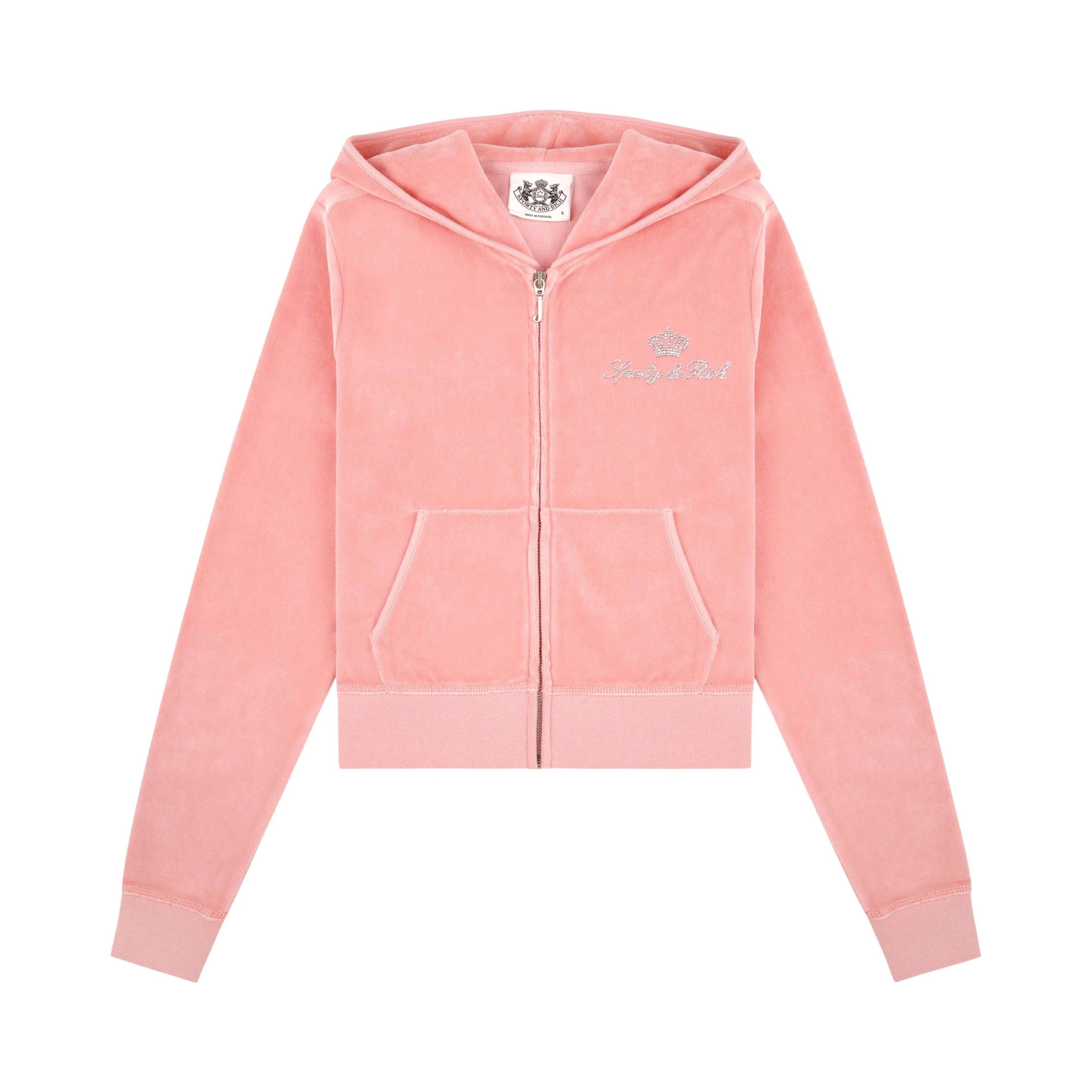 JUICY SCRIPT VELOUR ZIP HOODIE