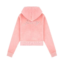 JUICY SCRIPT VELOUR ZIP HOODIE