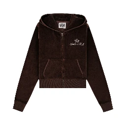 JUICY SCRIPT VELOUR ZIP HOODIE
