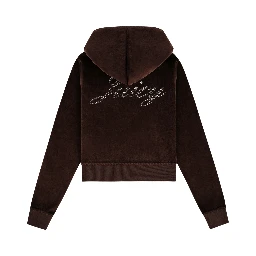 JUICY SCRIPT VELOUR ZIP HOODIE