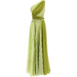 Bicolor Silk Long Dress