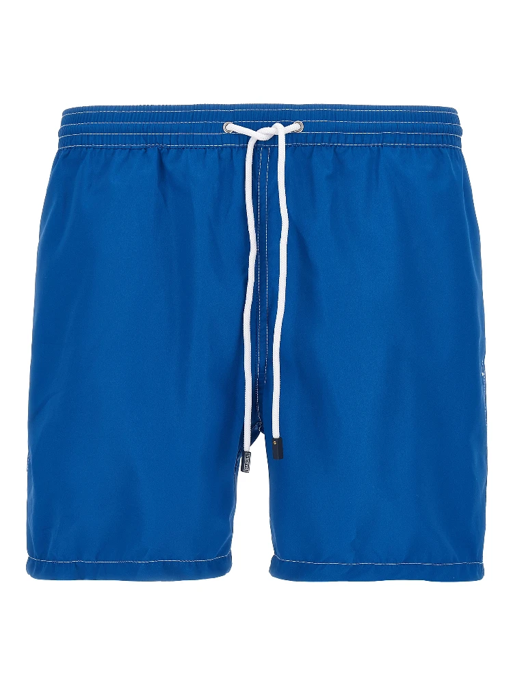 Blue Polyester Swim Shorts