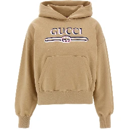 Beige Cotton Hoodie