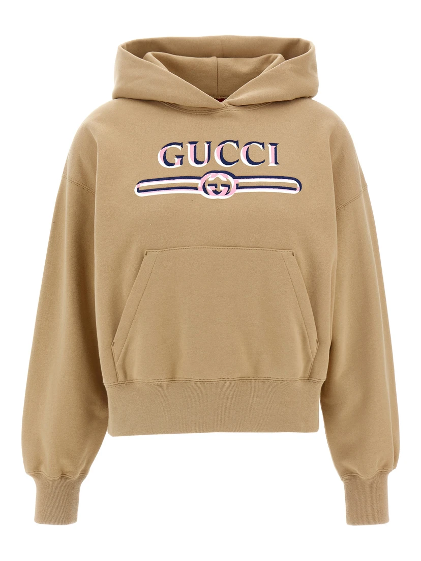 Beige Cotton Hoodie