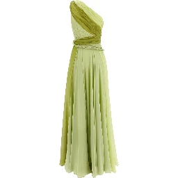 Bicolor Silk Long Dress