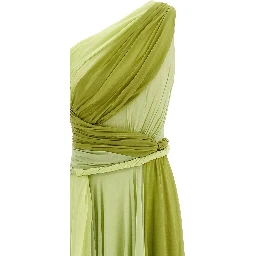 Bicolor Silk Long Dress