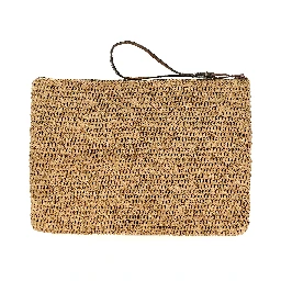 Beige Raffia Clutch Bag