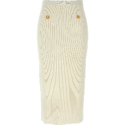 White Wool Midi Skirt