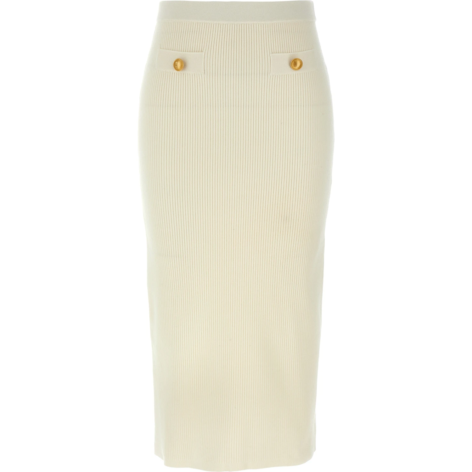 White Wool Midi Skirt