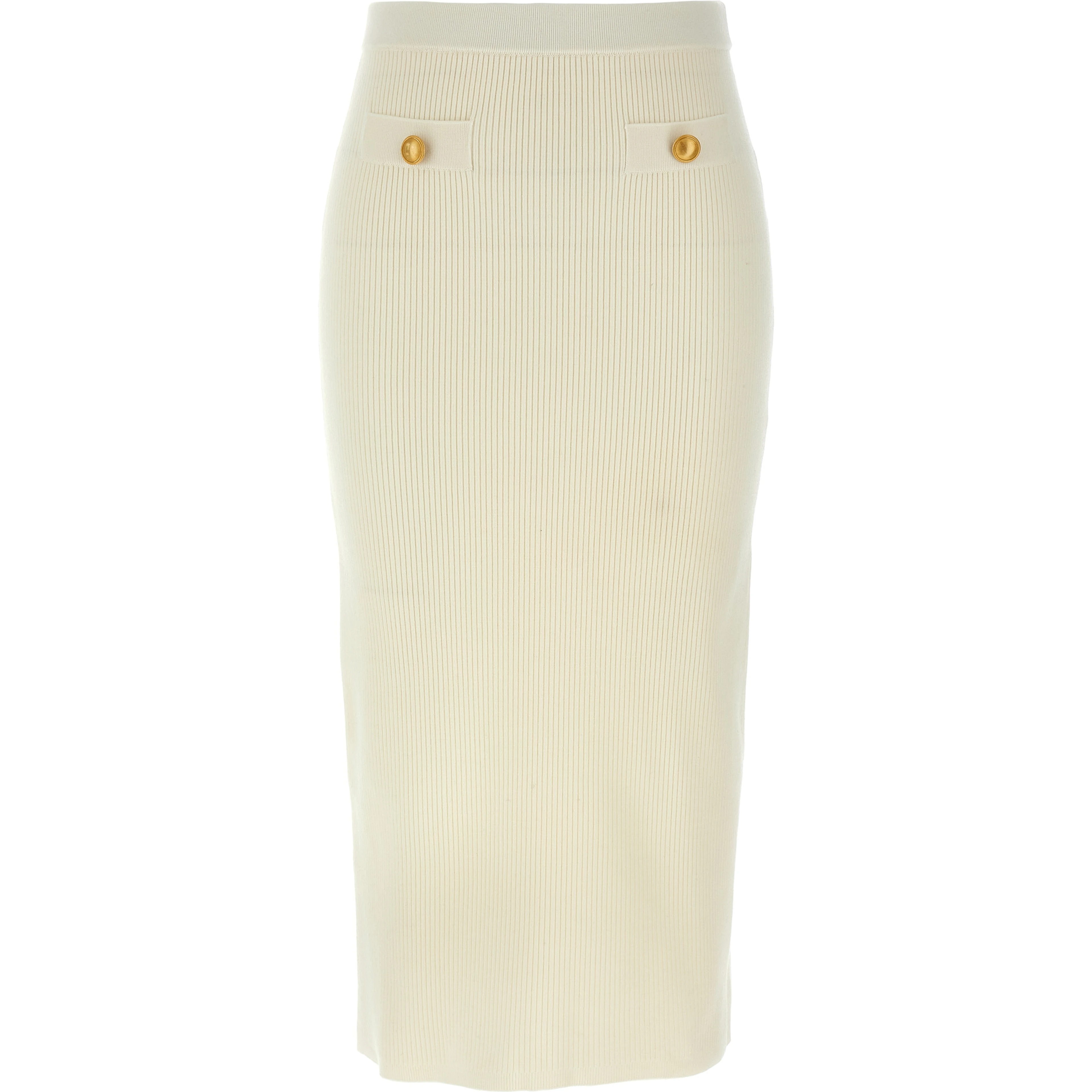 White Wool Midi Skirt