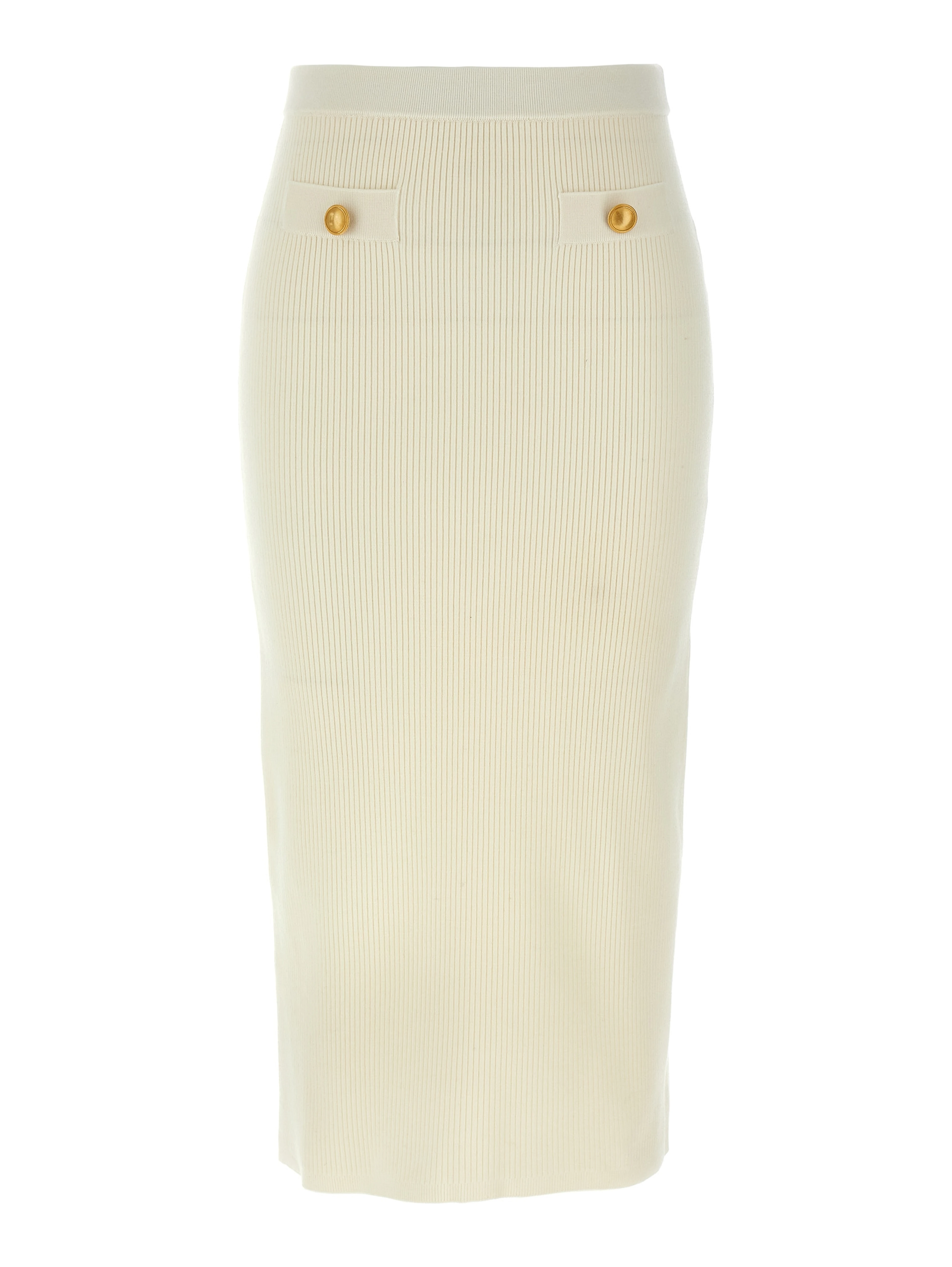 White Wool Midi Skirt