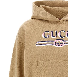 Beige Cotton Hoodie