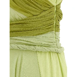 Bicolor Silk Long Dress