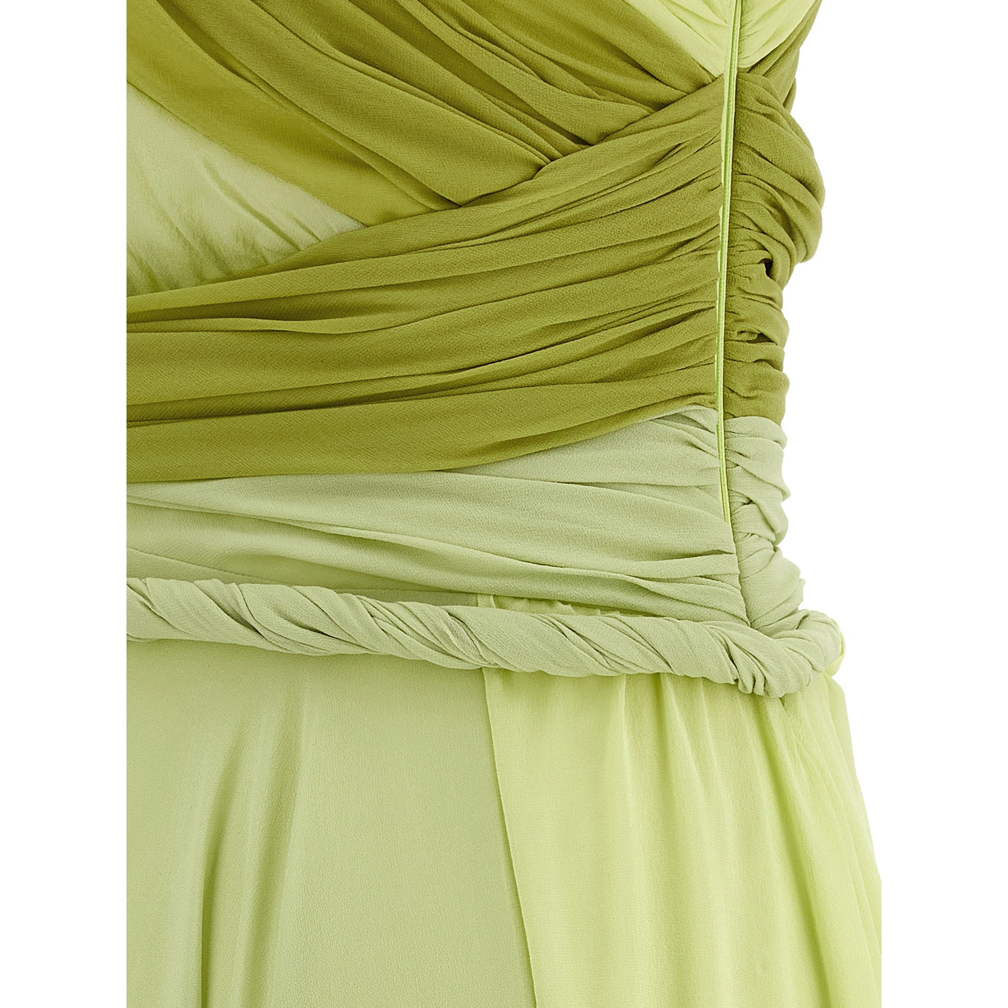 Bicolor Silk Long Dress