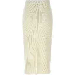 White Wool Midi Skirt