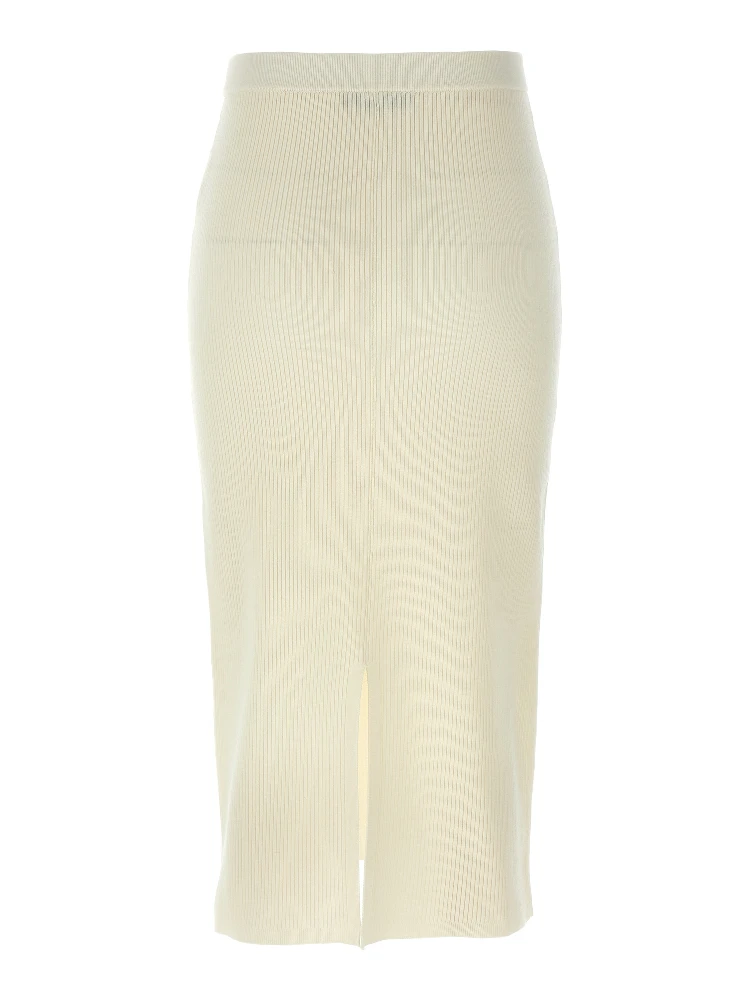 White Wool Midi Skirt alternative