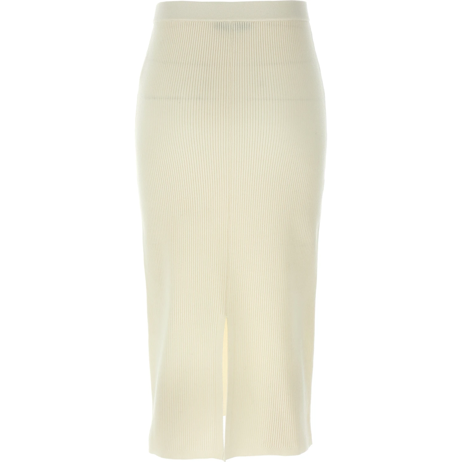 White Wool Midi Skirt