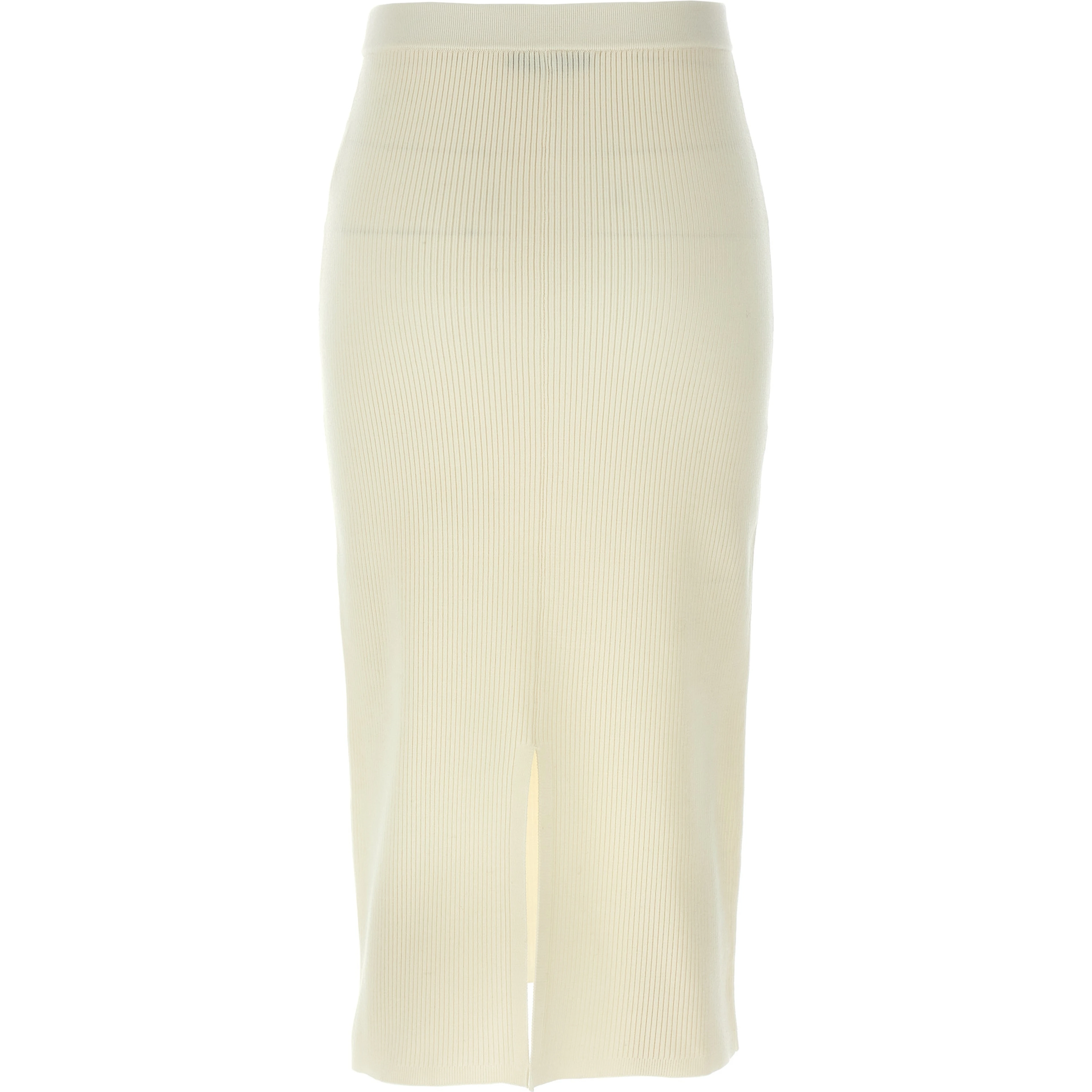 White Wool Midi Skirt