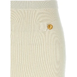 White Wool Midi Skirt
