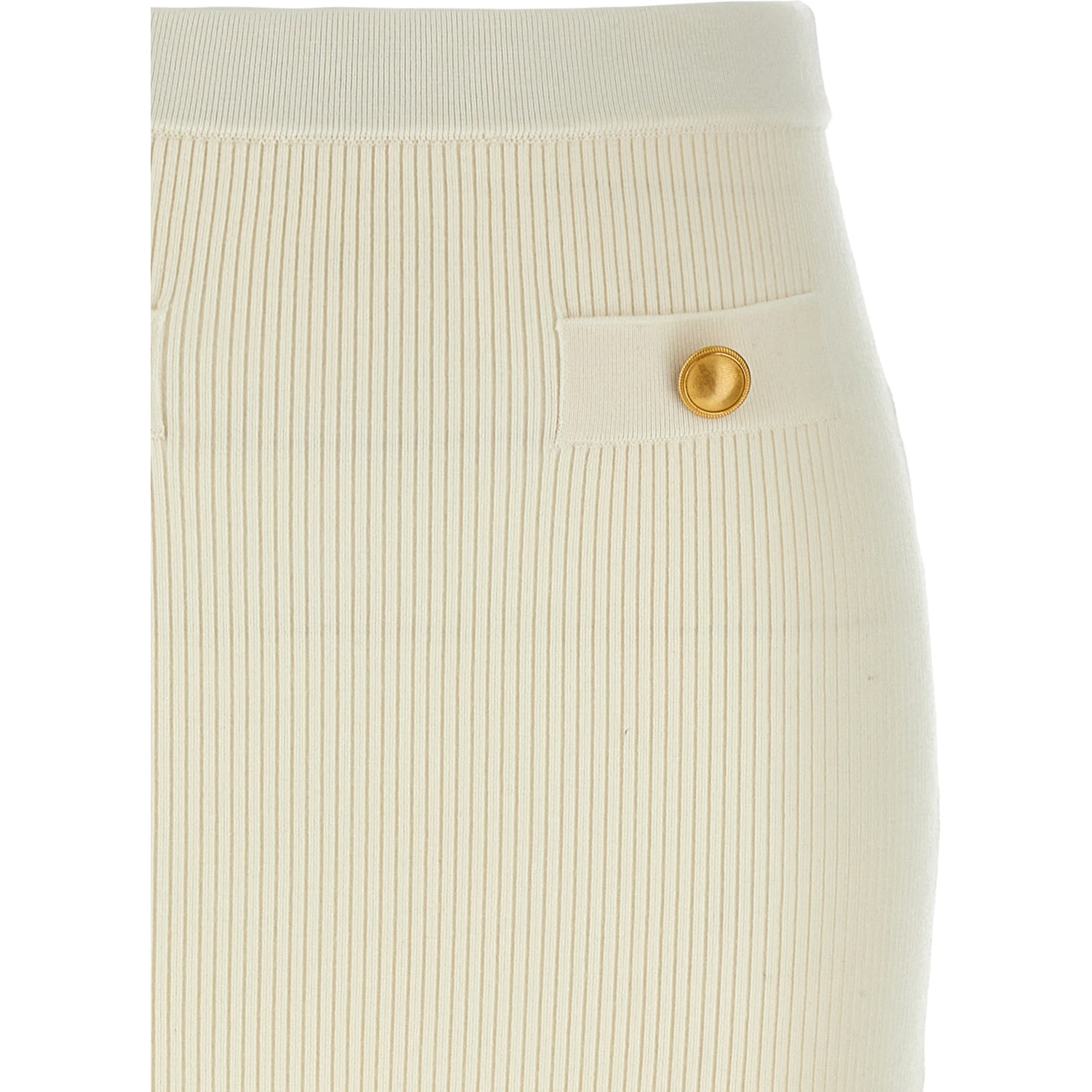 White Wool Midi Skirt