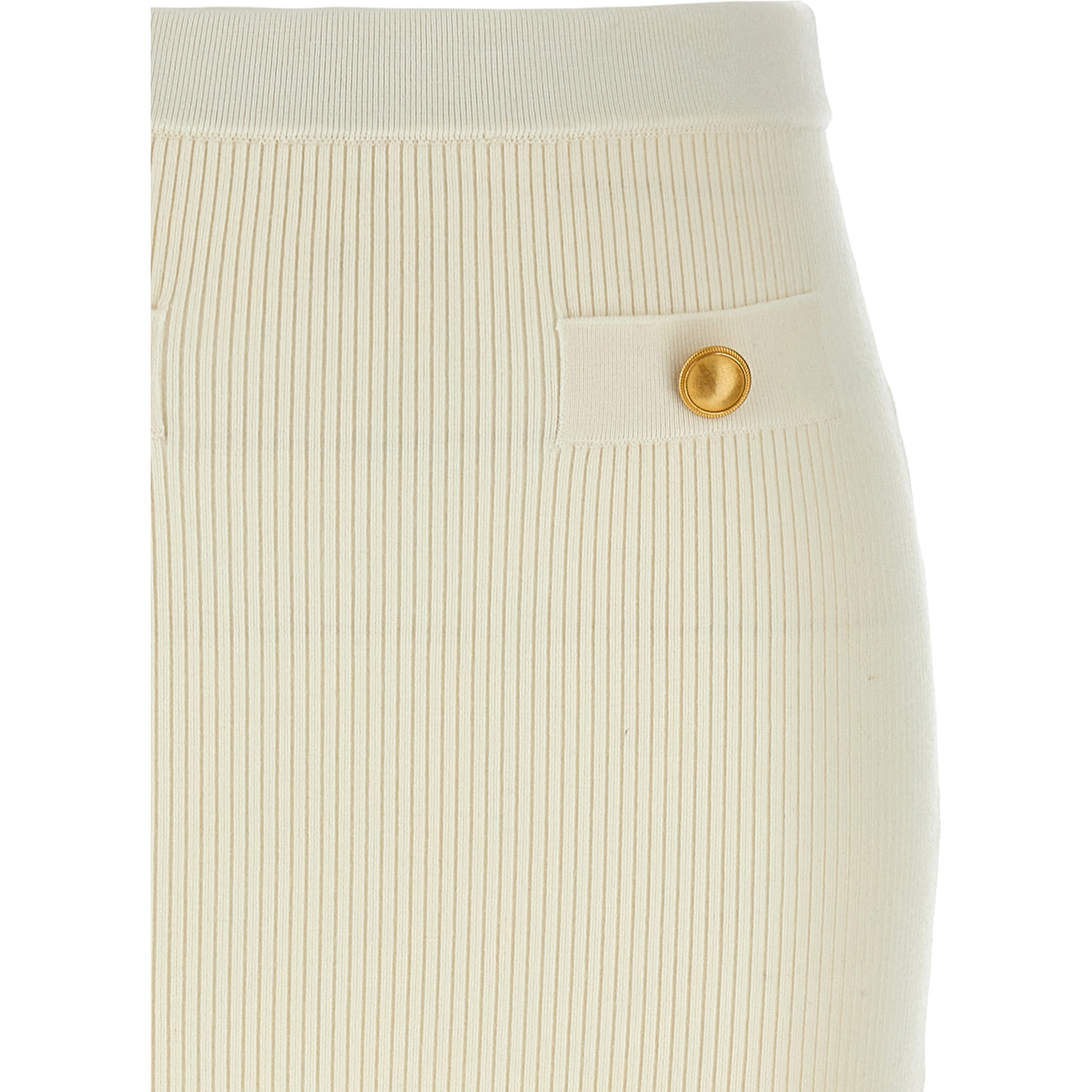 White Wool Midi Skirt