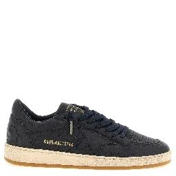 Blue Cowhide Low Top Sneakers