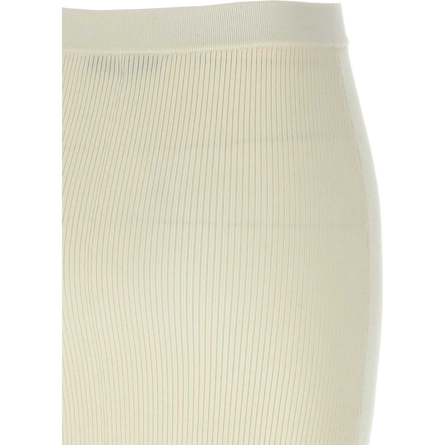 White Wool Midi Skirt