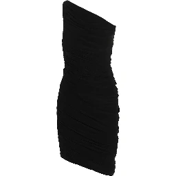 Black Polyester Short Dress