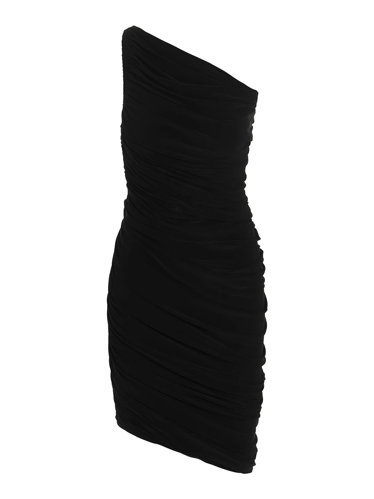 Black Polyester Short Dress