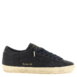 Blue Cowhide Low Top Sneakers