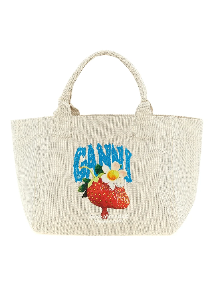 Beige Recycled Cotton Tote Bag