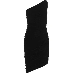 Black Polyester Short Dress