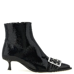 Black Polyethylene Ankle Boots