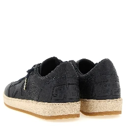 Blue Cowhide Low Top Sneakers